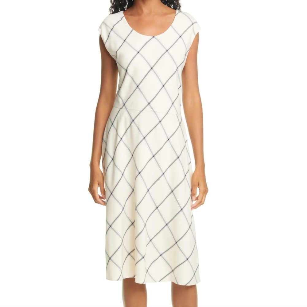NWT Nordstrom Signature Dress Sleeveless Bias Cut Fairfax Plaid 4 Midi